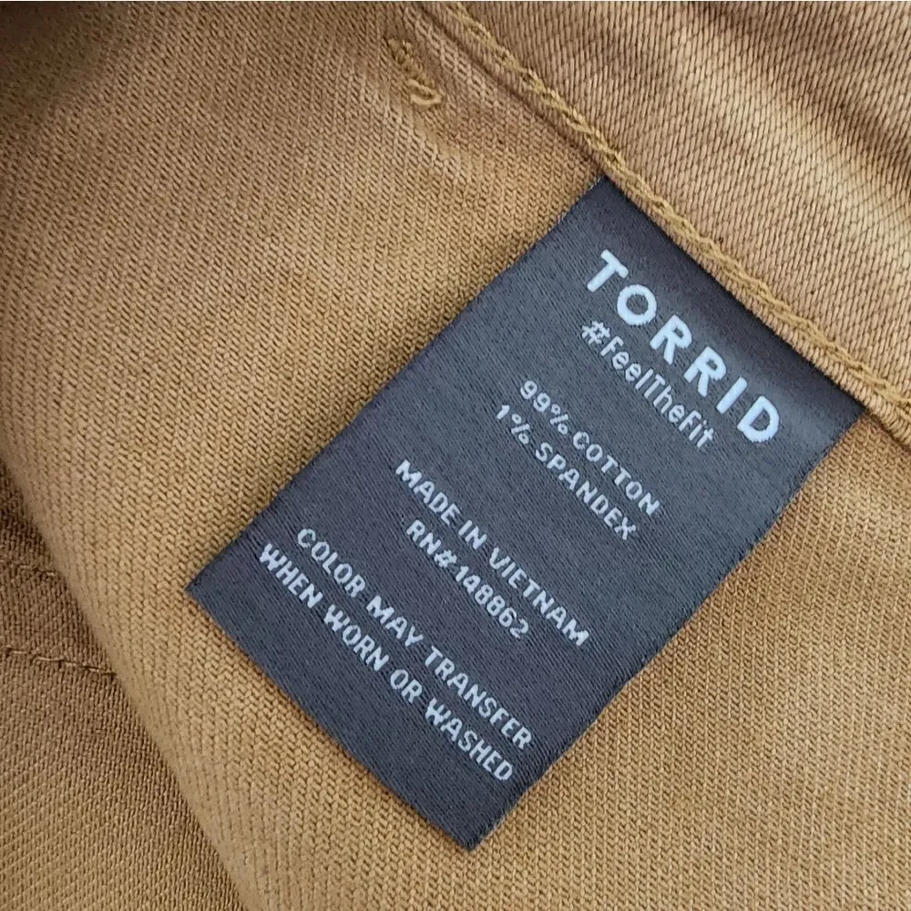 Torrid button front fly french hem cropped coastal NWOT pants
